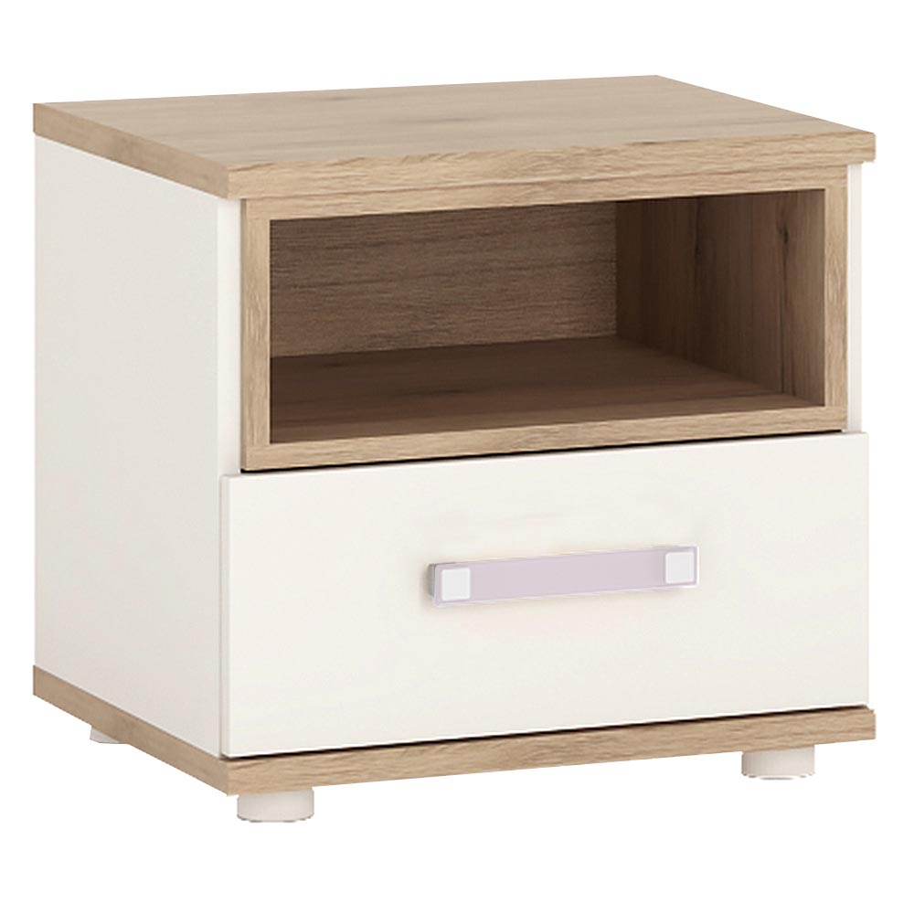 4KIDS 1 drawer bedside cabinet Lilac handles